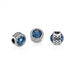 Charms PANDORA Ciemnoniebieskie serca