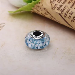 Charms PANDORA Szklane fioletowe kwiaty