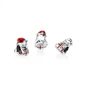 Charms PANDORA Świąteczny kotek