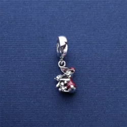 PANDORA Disney Piglet Transparent Cerise Enamel Charm