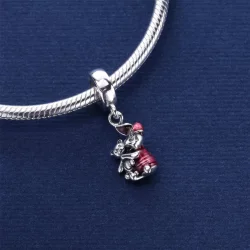 PANDORA Disney Piglet Transparent Cerise Enamel Charm