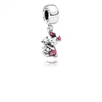PANDORA Disney Piglet Transparent Cerise Enamel Charm