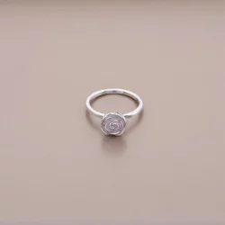 PANDORA Rose Garden Stackable Ring, Pink Enamel