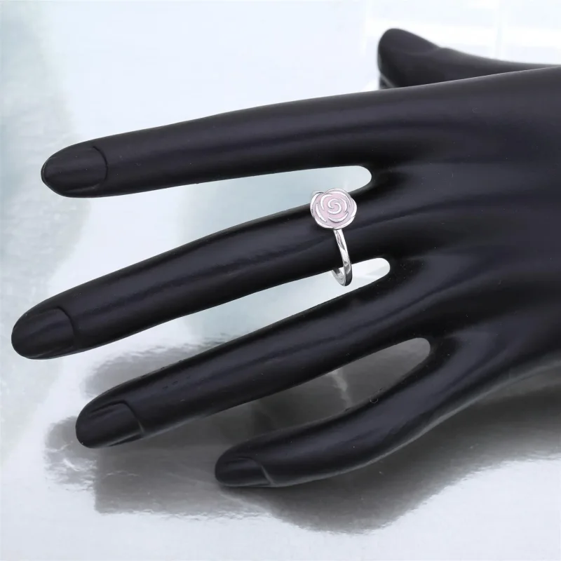 (zdjęcie do) PANDORA Rose Garden Stackable Ring, Pink Enamel - Wyświetl 4