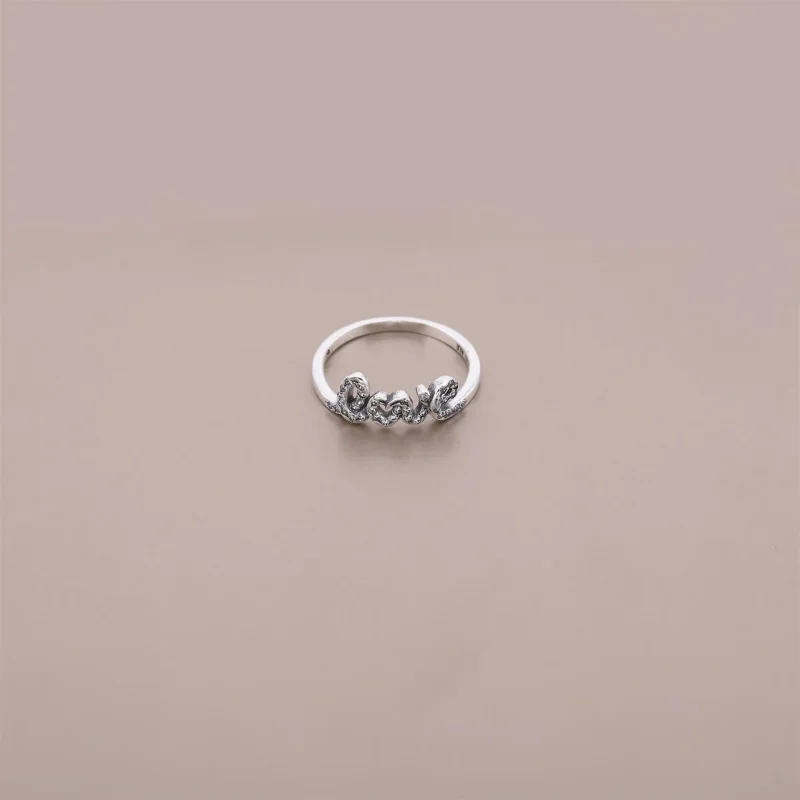 (zdjęcie do) PANDORA Signature Of Love Ring, Clear CZ Ring - Wyświetl 2