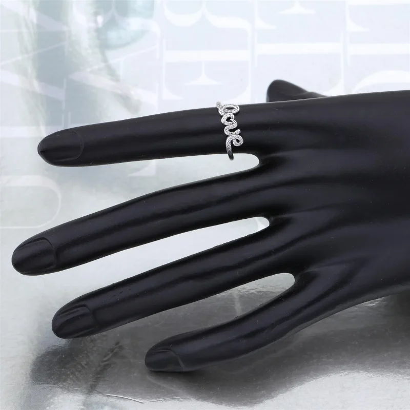 (zdjęcie do) PANDORA Signature Of Love Ring, Clear CZ Ring - Wyświetl 4