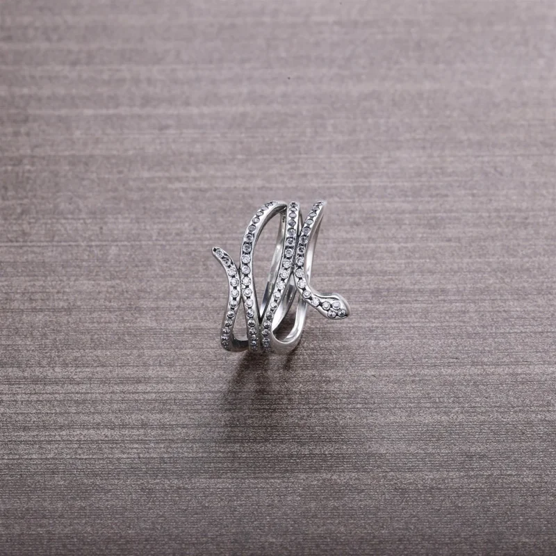 (zdjęcie do) PANDORA Swirling Snake Ring, Clear CZ - Wyświetl 2