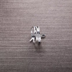 PANDORA Swirling Snake Ring, Clear CZ