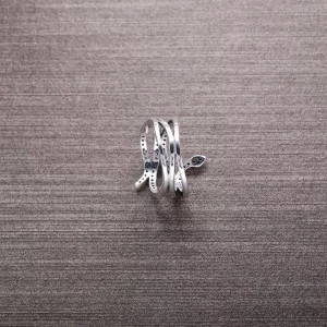 PANDORA Swirling Snake Ring, Clear CZ