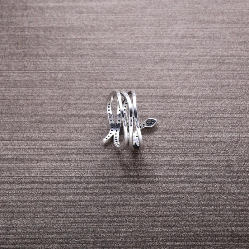 (zdjęcie do) PANDORA Swirling Snake Ring, Clear CZ - Wyświetl 3