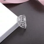 PANDORA Tropical Palm Leaf Ring, Clear CZ