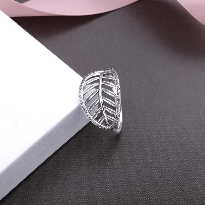 (zdjęcie do) PANDORA Tropical Palm Leaf Ring, Clear CZ - Wyświetl 3