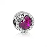 Charms Lśniący purpurowy płatek śniegu PANDORA