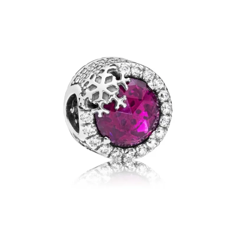 (zdjęcie do) Charms Lśniący purpurowy płatek śniegu PANDORA