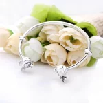 Srebrna bransoletka bangle z Myszkami Miki i Minnie, PANDORA PL