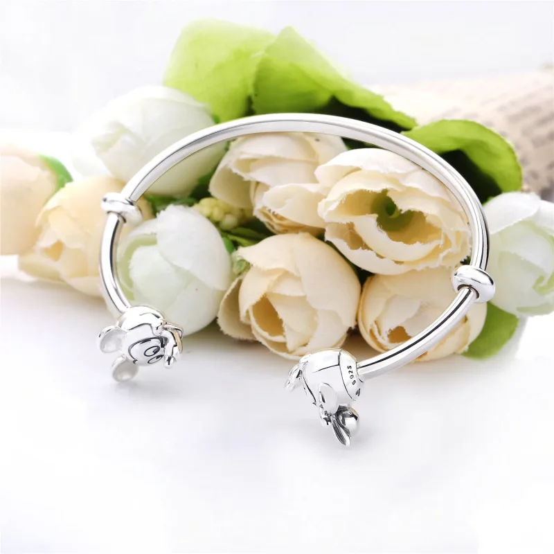 (zdjęcie do) Srebrna bransoletka bangle z Myszkami Miki i Minnie, PANDORA PL - Wyświetl 2
