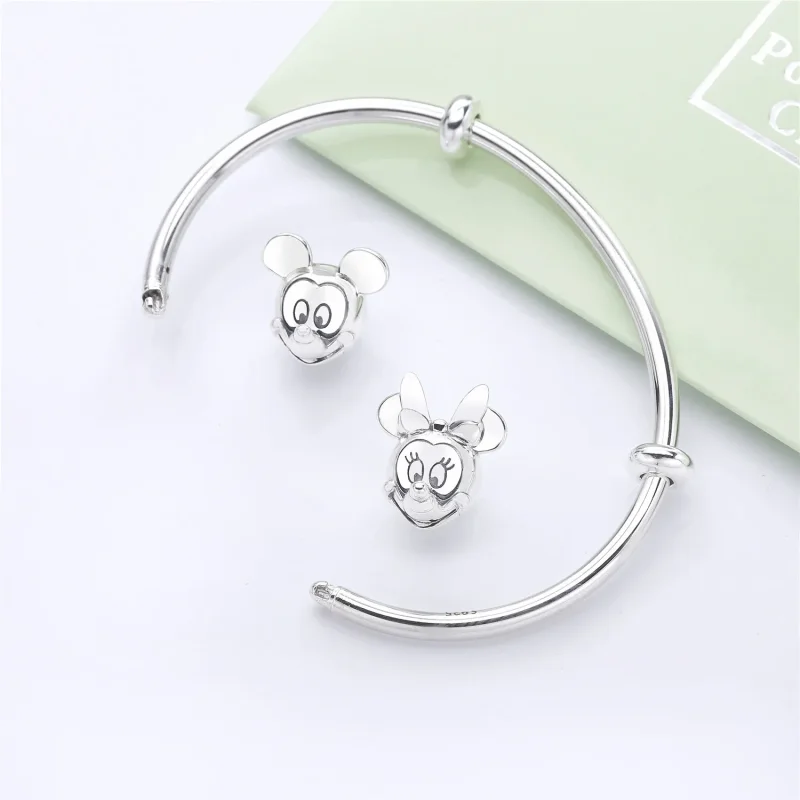 (zdjęcie do) Srebrna bransoletka bangle z Myszkami Miki i Minnie, PANDORA PL - Wyświetl 4