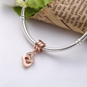 Zawieszka Dwa zamknięte serca, PANDORA Rose