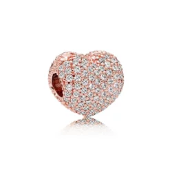 Klips Pavé Otwórz moje serce, PANDORA Rose
