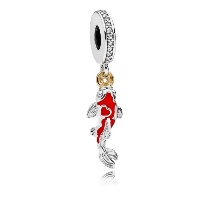 (zdjęcie do) Charms Szczęście Karp, Srebro ze złotem, PANDORA PL
