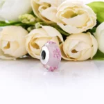 Charms Różowy kwiat, Srebro 0,925, Szkło – PANDORA PL