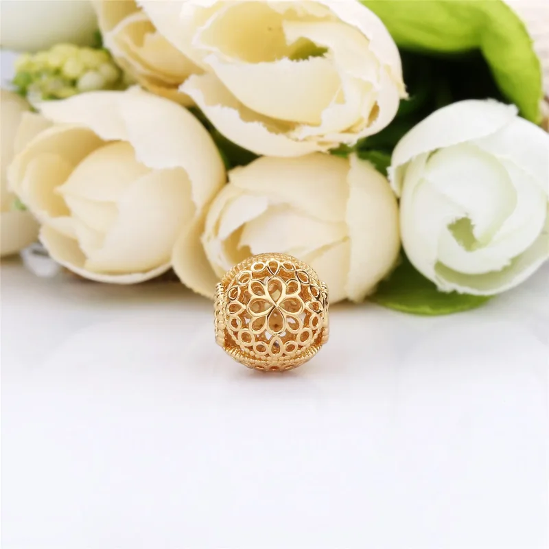 (zdjęcie do) Charms Ażurowy kwiat, Pandora Shine, Srebro pozłacane – PANDORA P - Wyświetl 2