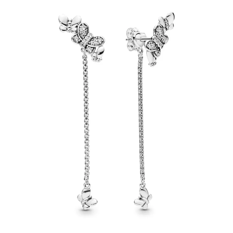 (zdjęcie do) Srebrne kolczyki PANDORA Olśniewające motyle 297964CZ
