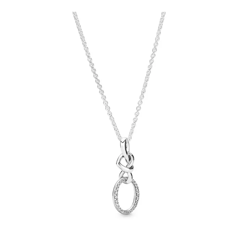 (zdjęcie do) Srebrny naszyjnik PANDORA, cyrkonia sześcienna 398078CZ