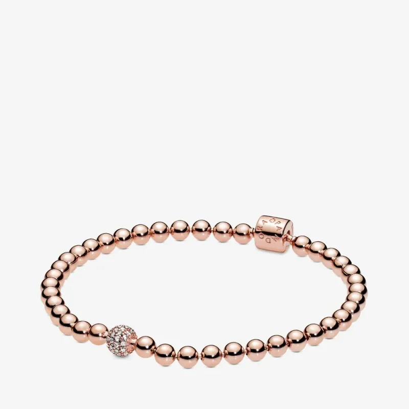 (zdjęcie do) Bransoletka z koralików PANDORA Rose, cyrkonia sześcienna 588342CZ