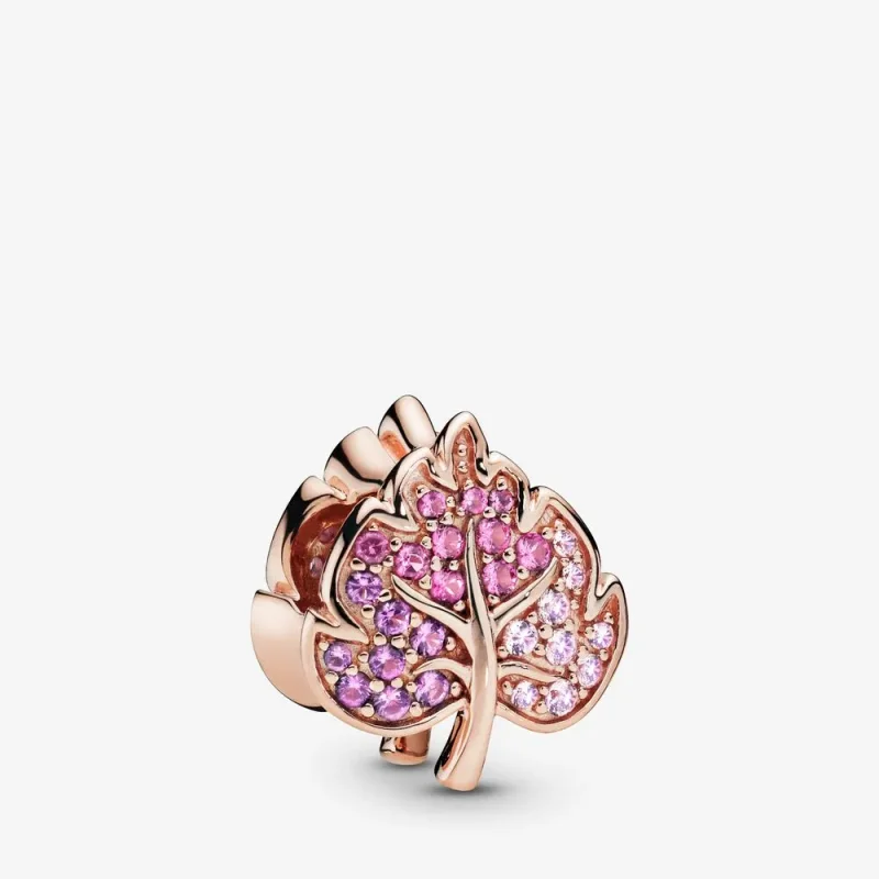 (zdjęcie do) Charms PANDORA Błyszczący liść Pavé 788322NPMMX