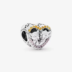 Charms PANDORA Disney Błyszczące serce Simby i Nali 798044NPRMX