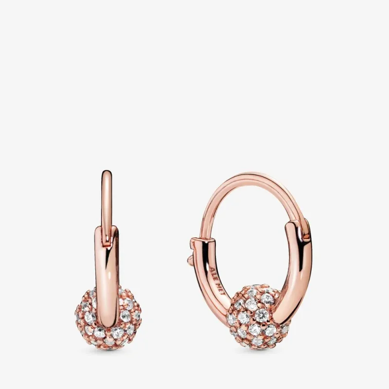 (zdjęcie do) Kolczyki obręcze PANDORA Rose, cyrkonia sześcienna 288294CZ