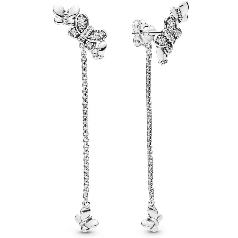 (zdjęcie do) Srebrne kolczyki PANDORA Olśniewające motyle 297964CZ