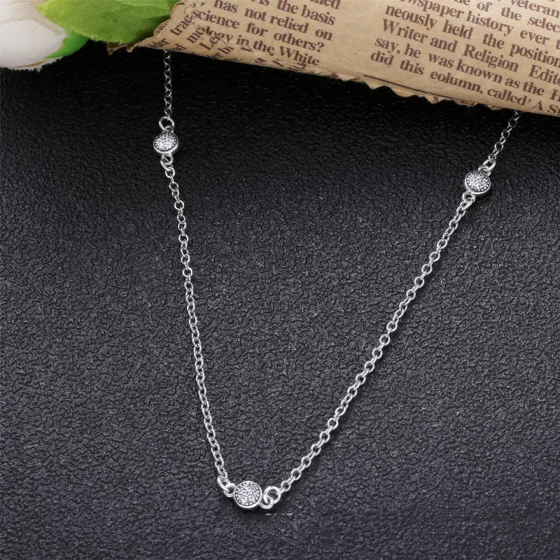 (zdjęcie do) Naszyjnik PANDORA Olśniewające kropelki Dainty 590525CZ - Wyświetl 2