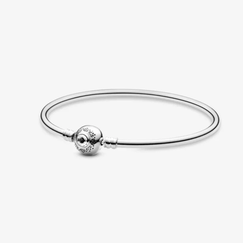 (zdjęcie do) Srebrna bransoletka bangle PANDORA Dżasmina i Aladyn, cyrkonia sześcienna 598037CZ
