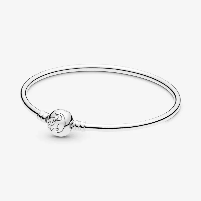 (zdjęcie do) Srebrna bransoletka bangle PANDORA Król Lew 598047CCZ