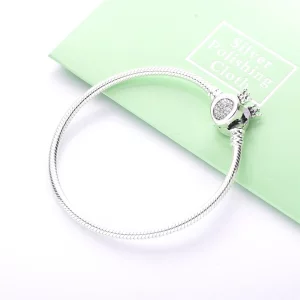 Srebrna bransoletka PANDORA o splocie wężykowym z monogramem 598286CZ
