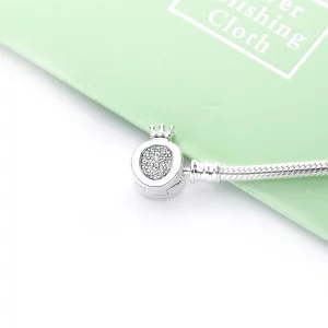 Srebrna bransoletka PANDORA o splocie wężykowym z monogramem 598286CZ