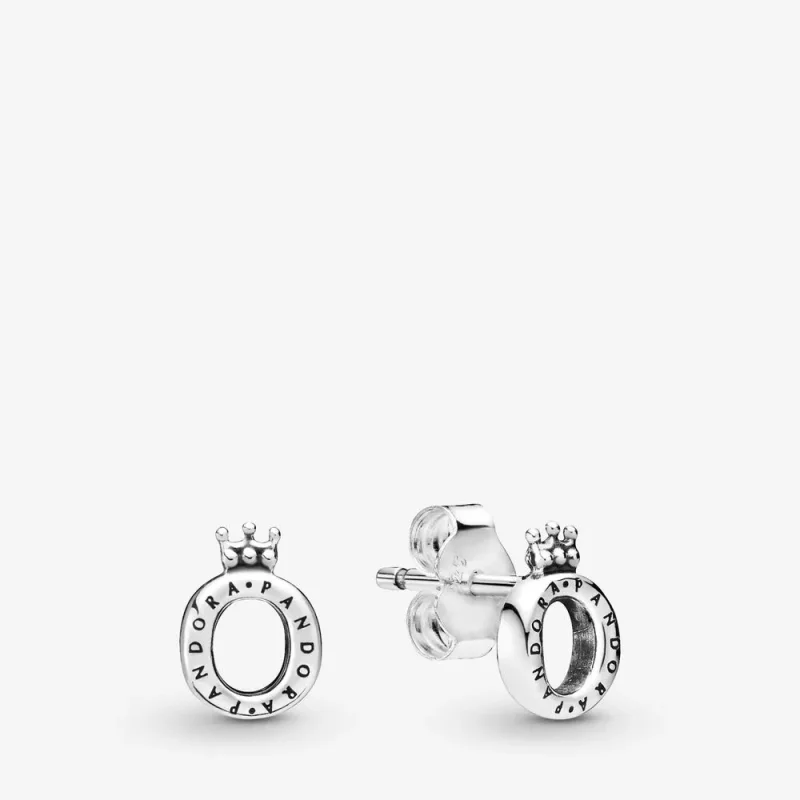 (zdjęcie do) Srebrne kolczyki PANDORA z monogramem, cyrkonia sześcienna 298295
