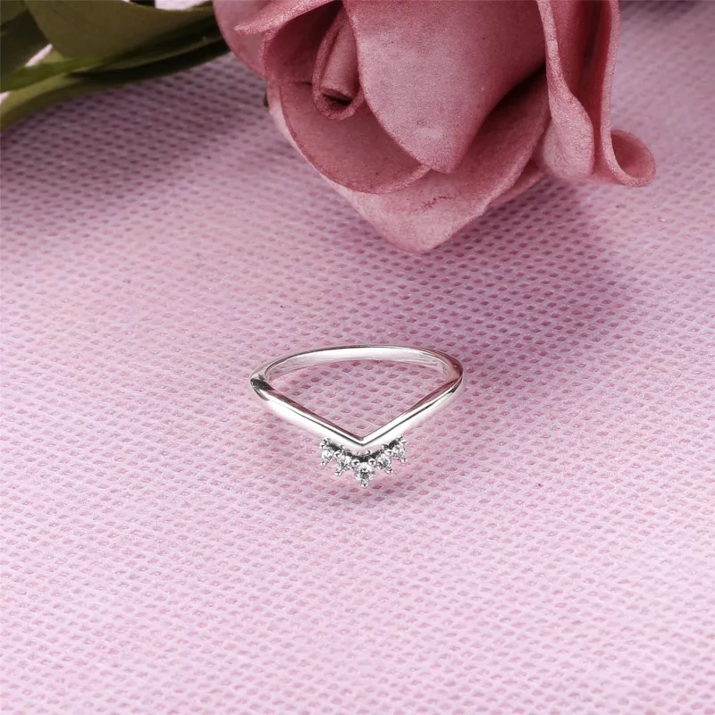 (zdjęcie do) Srebrny pierścionek PANDORA Wishbone, cyrkonia sześcienna 198282CZ - Wyświetl 2