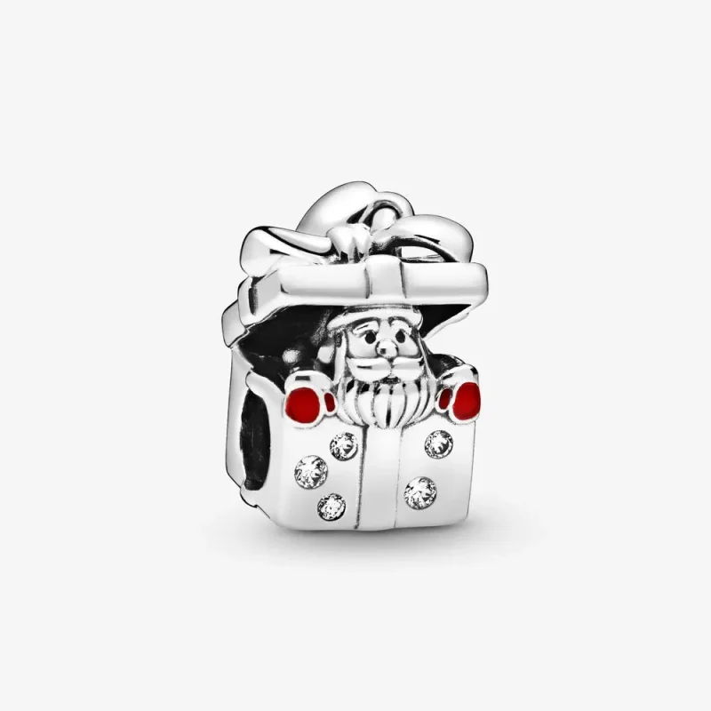 (zdjęcie do) Charms PANDORA Mikołaj wyglądający z prezentu 798470C01