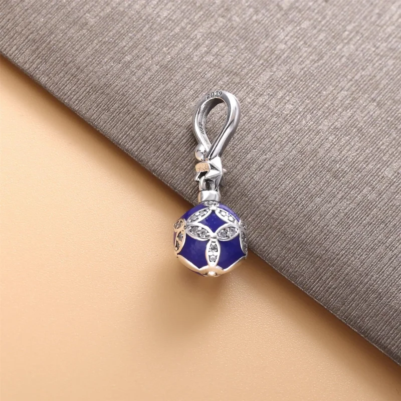 (zdjęcie do) Zawieszka PANDORA Błękitna bombka 798512C01 - Wyświetl 3