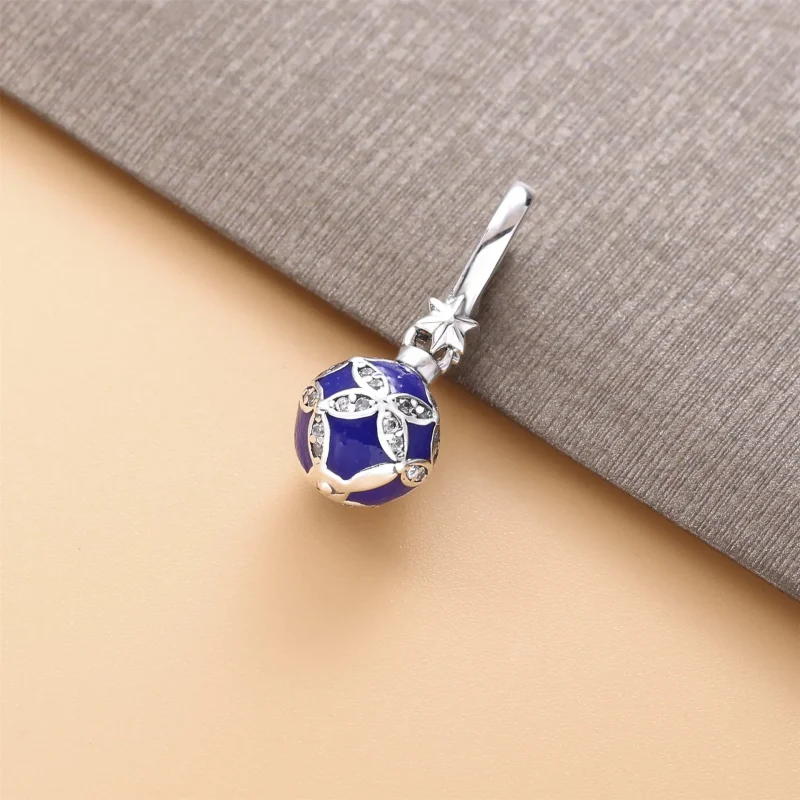 (zdjęcie do) Zawieszka PANDORA Błękitna bombka 798512C01 - Wyświetl 4