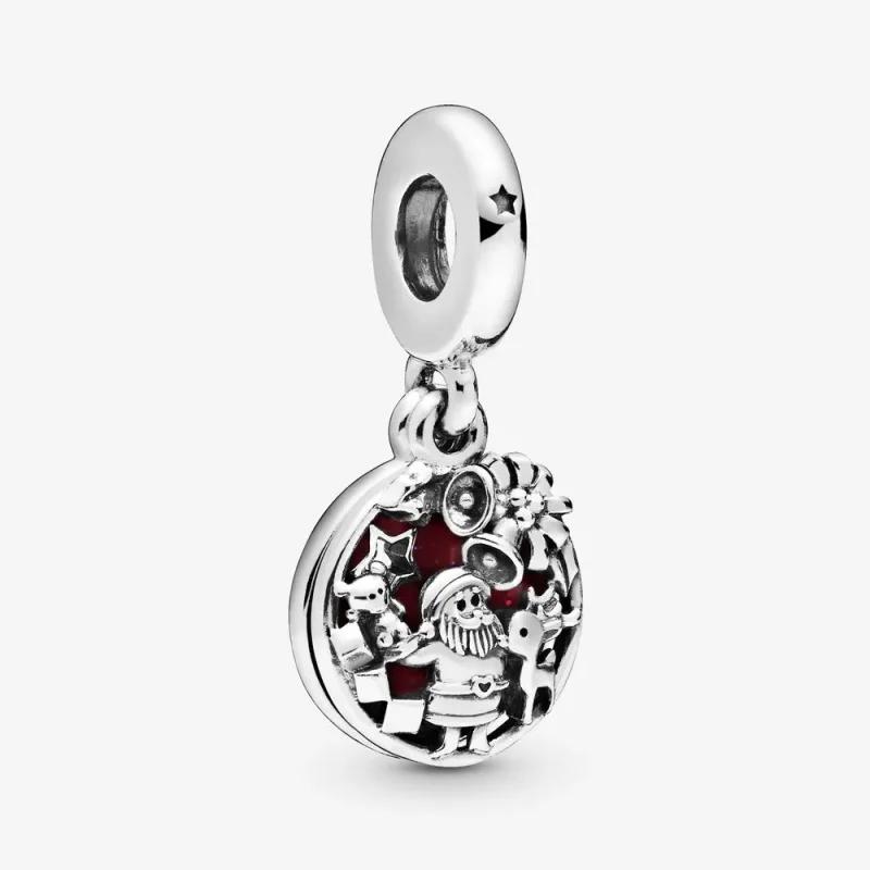 (zdjęcie do) Zawieszka PANDORA z Mikołajem i napisem Love Peace Joy 798468C01