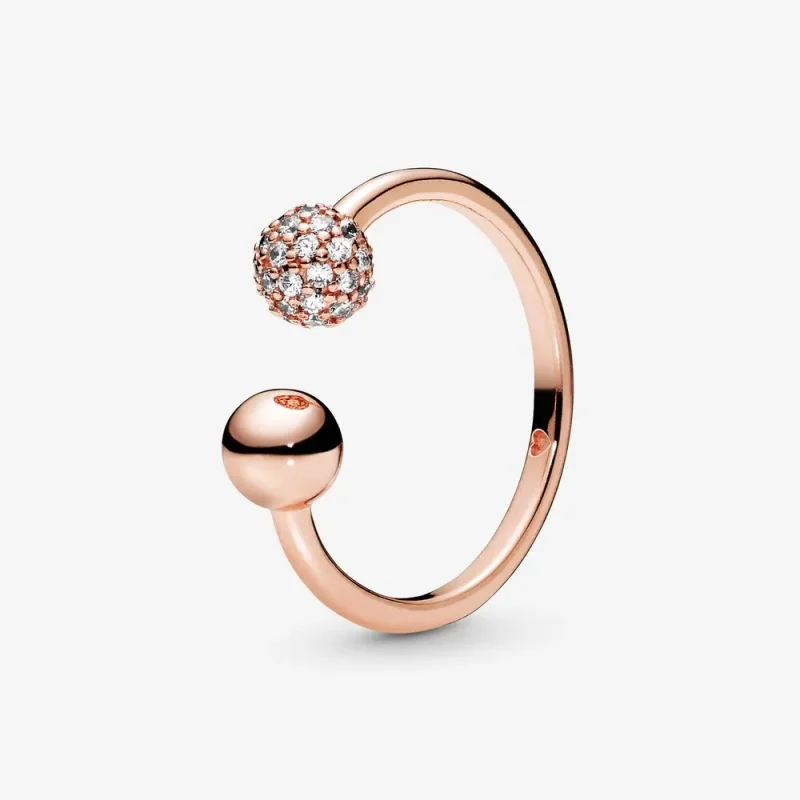 (zdjęcie do) Otwarty pierścionek PANDORA z lśniącymi kamieniami 188316CZ
