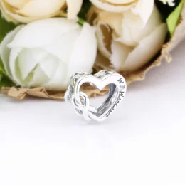 Charms Pandora Serce „Kocham Cię Mamo” z symbolem nieskończoności 798825C00