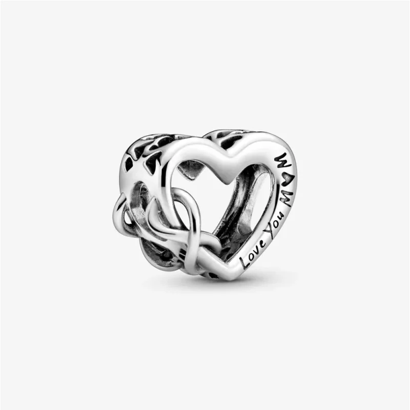 (zdjęcie do) Charms Pandora Serce „Kocham Cię Mamo” z symbolem nieskończoności 798825C00