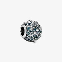 Charms Pandora Turkusowa stokrotka pavé 798797C01