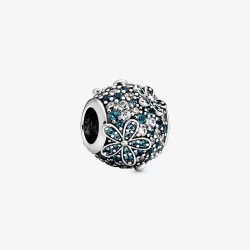 Charms Pandora Turkusowa stokrotka pavé 798797C01