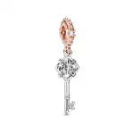 Disney Parks, Lśniący różowy zawieszka Pandora Klucz 788226CZ